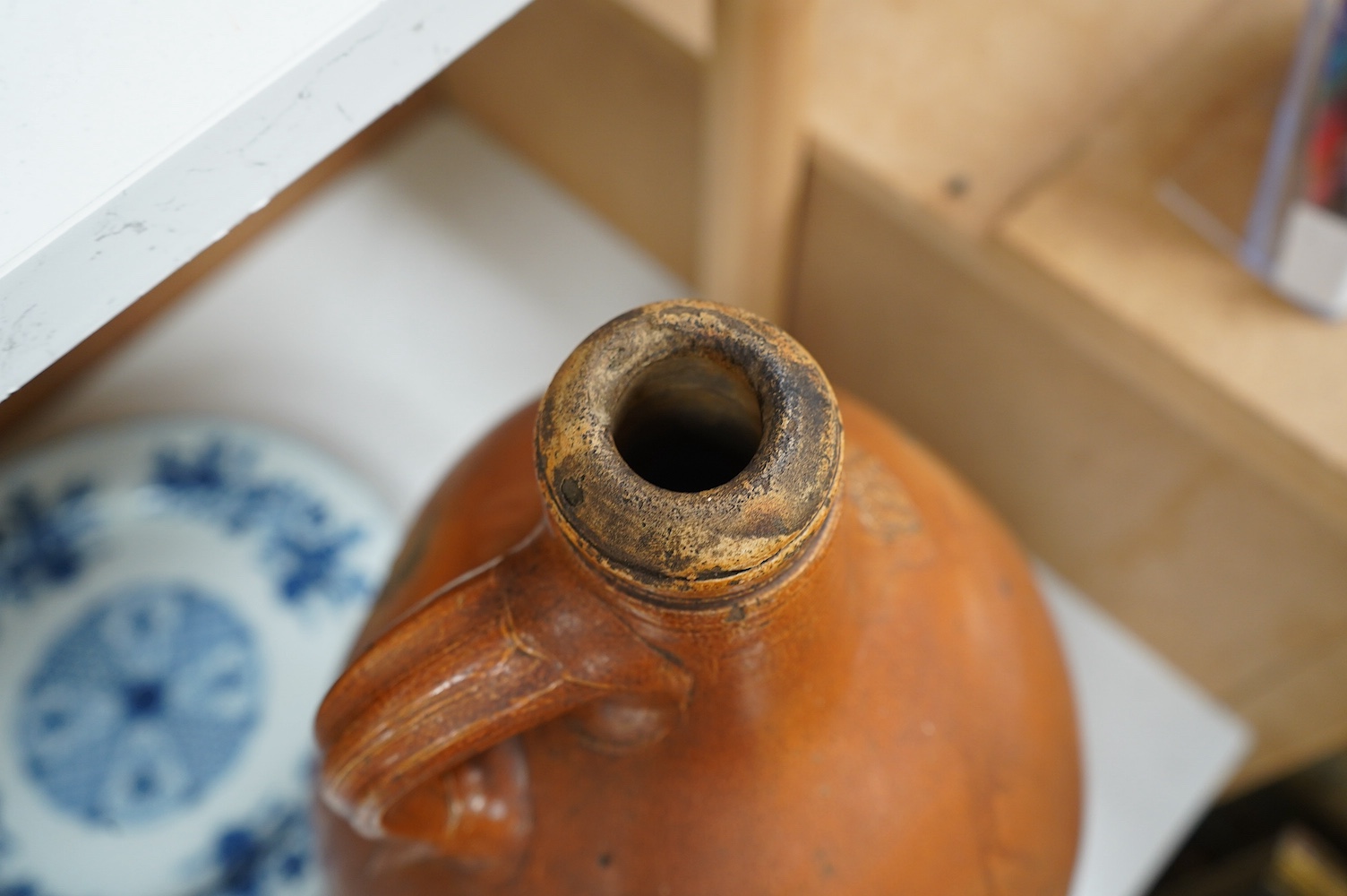 A 17th century large Bellarmine jug, 44cm. Condition - good for age